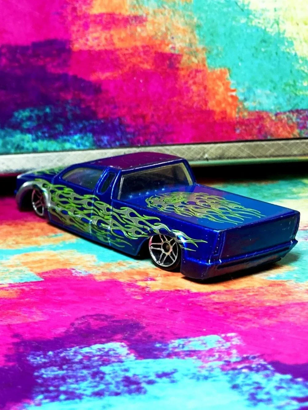 HOT WHEELS COLLECTIBLE TOYS- *2001* Green '68 Cougar & *2003* Blue Steel Flame